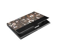 siphylline Bohemian Moroccan Style Monsters Brown Ultra-thin business card holder travel with Leather and Stainless Steel small card holder for Business Meeting Use