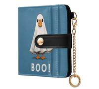 siphylline Boo gooses ghosts Ladies Classic Foldable Wallet Unique PU Leather Folding Wallet for Girls Women Ladies