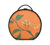 siphylline Botanical Illustration Orange Minimal Cosmetics Bag Travel-Size Accessories Portable Hanging Travel Toiletry Bag with adjustable dividers 11 IN