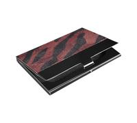 siphylline Burgundy Animla Skin Texture Ultra-thin business card holder With Leather & Stainless Steel card holder modern for Business Meeting Use