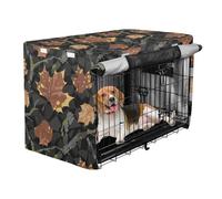 siphylline Camouflage Maple Leaf Branch Brown Black Cover for Dog Cage Pet Kennel Cover Rollers Shades