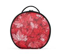 siphylline Canada Red Maple Leaf Cosmetic Bag Vertical Free-Standing stylish Make Up Bags For Women with adjustable dividers 11 IN