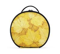 siphylline Canada Yellow Maple Leaf Toiletry Bags Vertical Free-Standing Portable Cosmetic Bag For Women with adjustable dividers 11 IN