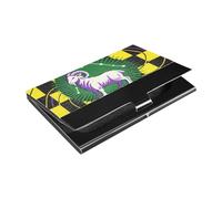 siphylline Capricorn Yellow Black Ultra-thin business card holder case with Leather and Stainless Steel card holders for Protects Your Cards