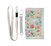 siphylline Cartoon Animals Fruits House trifold tri fold wallet for men gifts for young Trendy wallet slim with lanyard, Cartoon animals fruits house, One Size