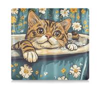 siphylline Cartoon Bengal Cats Retro Bathtub Pu Leather Registration and Insurance Card Holder Auto Truck Comparment Accessories Case for Documents, Cards, License