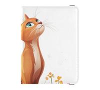 siphylline Cartoon Cute Abyssinian Cats Leather Passport and Vaccine Card Holder Combo Passport Cover Document Organizer Holder Accessories Ultra Slim