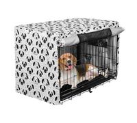 siphylline Cartoon Dog Faces Black on White Covers for Dog Crates Privacy Wire Cage Cover with Roller Shades