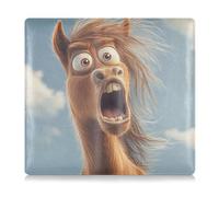 siphylline Cartoon Funny Horse Fear Pu Leather Car Registration & Insurance Card Holder Essential Wallet Case for Driver Auto Owners Trailer Motorcycle Boat