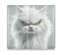 siphylline Cartoon Funny Turkish Angora Cats Anger Pu Leather Registration and Insurance Card Holder Automobile Wallet Case Organizer for Cards, Essential Document, Driver License Vehicle Paperwork,