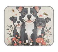 siphylline Cartoon Staffordshire Bull Terrier Dogs Beige Summer cat Cooling mat Self Cooling Outdoor cat Bed for Rabbits Dogs Outside Removable cama Fria para perro S