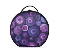 siphylline Circle Pattern Amethyst Design Makeup Bags Travel-Size Accessories Essentials Capacity Travel Cosmetic Bag with adjustable dividers 11 IN