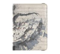 siphylline Collage Art Style Ballerinas White Sheet Music Score Leather Passport and Vaccine Card Wallet Combo Card Holder Passport Case Passport Holder Case Ultra Slim