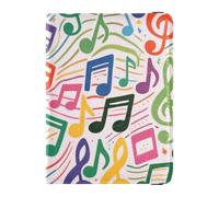 siphylline Colorful Cartoon Music Symbols Leather Passport Card Holder Cover Combo Passport Wallet Passport Cover Holder Wallet Case Lightweight