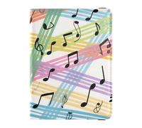 siphylline Colorful Cartoon Sheet Music Leather Passport and Vaccine Card Holder Combo Passport Cover Badge ID Vaccine Card Holder Wallet Ultra Slim
