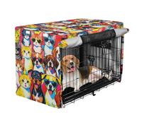 siphylline Colorful Cool Cats Dogs Pop Art Covers for Dog Crates Pets Kennel Covers Roller Shades