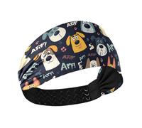 siphylline Colorful Cute Cartoon Funny Dogs Non-Slip? womens headbands fashion Elastic sweaty bands for washing face tennis tennis Daily use