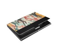 siphylline Colorful People Print Ultra-thin portable business card holder With Leather & Stainless Steel credit cards holder for Business Meeting Use