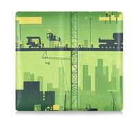 siphylline Construction Scene Plant Building Tower Crane Pu Leather Car Registration and Insurance Card Holder Prefect Car Essentials Wallet for Driver Auto Owners Trailer Motorcycle Boat