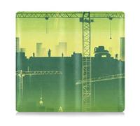 siphylline Construction Scene Plant Building Tower Crane Pu Leather Registration and Insurance Card Holder Essential Wallet Case for Cards, Essential Document, Driver License Vehicle Paperwork,