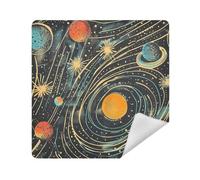 siphylline Cosmetic Bag Camera Lens Cloth Magic Self-Adhesive Make Up Organizers Wrap 13.8 X 13.8 Wrapper For Organization, The Black Planet, 13.8x13.8in