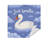 siphylline Cosmetic Bag Cloth Self Adhesive Make Up Organizers Wrap 13.8 X 13.8 Wrapper Organizer Bags For Women, swan just breathe, 17.7x17.7in