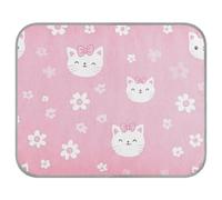 siphylline Cute Cartoon Cat Floral Peach Summer Pets Cooling Blanket Self Cooling pet beds for Hamster Outside pet Summer tapete enfriador para Perros S