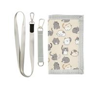 siphylline Cute Cartoon Kitten trifold travel wallet for men for woman simple fold wallet with lanyard, Cute cartoon kitten, One Size
