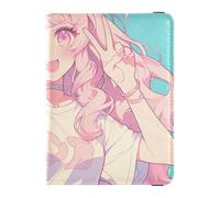 siphylline Cute Cat Anime Girl Leather Passport Card Holder Cover Combo Passport Case Passport Holder Ultra Slim