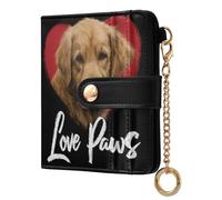 siphylline Cute Dog Love Paws Ladies Premium Foldable Wallet Unique PU Leather Wallet With Card Slots for Women Girls