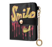 siphylline Drip Style Death Skull Women's Folding Card Wallet Cute PU Leather Folding Wallet for Woman Girl