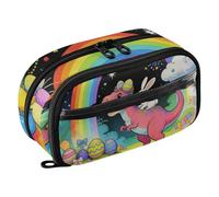 siphylline Easter Rabbit Dinosaur Eggs Tear-Resistant Pencil Case Pvc Bag Zipper pouching for Teen and Adult Girls