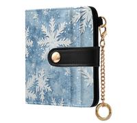 siphylline Embossed Winter Snowflake Design Ladies Classic Foldable Wallet Cute Premium PU Leather Wallet for Women