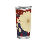 siphylline FLOWER Peony Stainless Steel water bottle with Lid mug spill proof leak proof for outdoor tumblers with lids 20oz