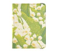 siphylline Fresh Style Lily of Valley Leather Passport Holder Cover Wallet Vaccine Case Protector Cover Passport Cover Holder Wallet Case Waterproof