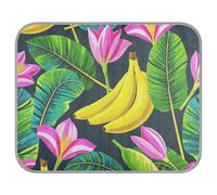 siphylline Fruit Banana Floral Fashion Black Summer Cooling Blanket for Dogs Self Cooling pad for Cats Outdoor for Dog Outside cat Comfy cama refrescante para Perros S