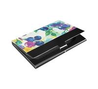 siphylline Fruits Vivid Color Slim travel business card holder With Leather & Stainless Steel credit card cover for Women or Men