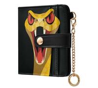 siphylline Funny Animal Snake Yellow Women's Leather Folding Wallet Portable Minimalist PU Leather Wallet for Woman Girl