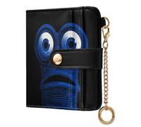 siphylline Funny Blue monsters Women's Folding Wallet With Card Slots Fancy PU Leather Folding Wallet for Men Women Travel