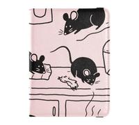siphylline Funny Kitchen Animal Pink Leather Passport Holders Wallet Combo Passport Holder Case Ultra Slim