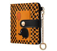 siphylline Funny Porcupine Balloon Orange Black Women's Folding Card Wallet Waterproof PU Leather Wallet for Women Girls