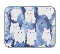 siphylline Funny Turkish Angora Cats Navy Blue Summer Cooling pet Bed Self Cooling Blanket for Cats for Chicken Sleeping Soft Mantas frías para Perros S