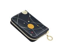 siphylline Geometric Dots Lines Vector leather cardholder wallet womens With 2 cash slot RFID Blocking card holder with zipper