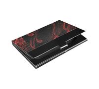siphylline Gothic Darkness Red Flowing Liquid Slim portable business card holder With Leather & Stainless Steel card holder modern for Protects Your Cards