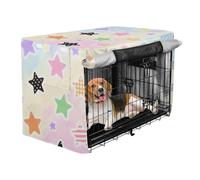 siphylline Gradient Rainbow Star Cage Covers for Dog Crates Puppy Kennel Cover with Roller Shades