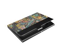 siphylline Grand Castle in Medieval Style Ultra-thin pocket business card holder with Leather and Stainless Steel card holders for Protects Your Cards