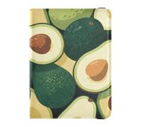 siphylline Green Cartoon Avocado Fruits Leather Passport Holders Travel Documents Organizer Protector Passport Cover Holder Wallet Case Waterproof