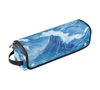 siphylline Hair Tool Travel Bag with Iron Mat Dustproof Travel Hair Straightener Bag for Hot Tools Curling Iron Flat Irons Hair Volumizer Styler, Blue Wave Trave Case for Women