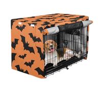 siphylline Halloween Bat Black Orange Crate Covers for Dogs Pet Kennel Cover Roller Shades