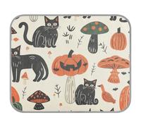siphylline Halloween Cats Pumpkins Mushrooms Bold Linework Style Summer Cooling Pads Self Cooling cat Blankets for Chihuahua Cozy Sleeping Summer esterilla refrescante para Perros S